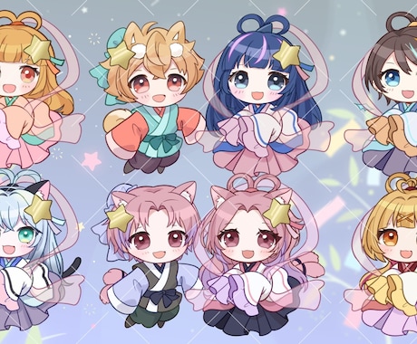 七夕のイラスト～織姫と彦星のSDイラスト制作します 七夕まつりに★単体もペアもおすすめです イメージ1