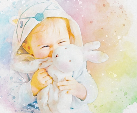 ふんわり優しいෆ˚*大人可愛い水彩画をお作りします デジタルデータ納品♡A4サイズプリントプレゼント*ᴗ ᴗ)⁾ イメージ1