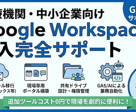 GoogleWorkspace完全導入を支援します 現役医療DX担当が直伝！GWS導入＋現場が即活用できる！ イメージ1