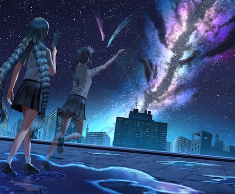 神秘的、美しい情景などを制作します 背景、風景に限らず人物も制作いたします✨ イメージ2