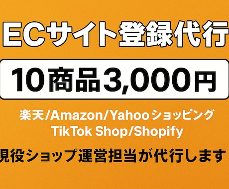 EC運営のプロが商品登録を丁寧にサポートします 1商品300円で出品代行！10商品3,000円～対応します。 イメージ1