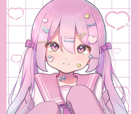 最低価格で可愛い女の子を描きます ふわふわで可愛い絵柄❁⃘*.ﾟ イメージ1