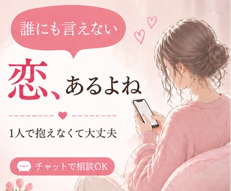 誰にも言えない恋の悩みを聞きます 秘密厳守で本音を吐き出せます。泣きたい夜も1人にしません。 イメージ2
