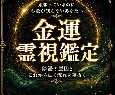 金運霊視｜お金の流れが止まる根本原因を視ます お金が残らない、仕事が空回りする。金運のエネルギーを読み解く イメージ1