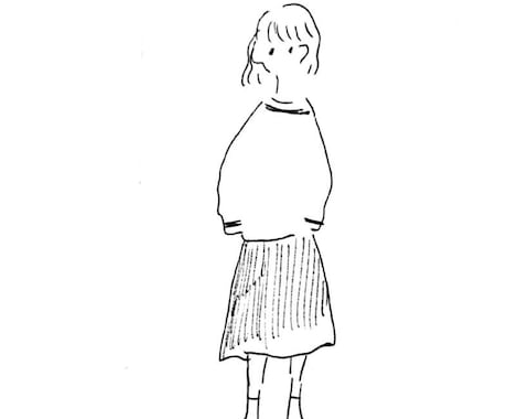 かわいくおしゃれな雰囲気のアイコン描きます モノクロのシンプルで華奢なキャラクター イメージ2
