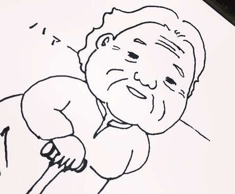 似顔絵を黒のペン画で仕上げます 表情ありのユニーク＆ホンワカ系です♡ イメージ2