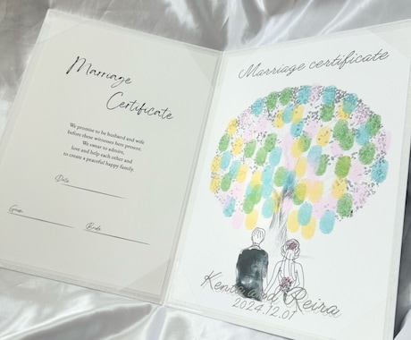 シンプルな署名タイプの結婚証明書を作成します 4種類のデザインから選べる！お好きなお写真でも作成可能♪ イメージ2
