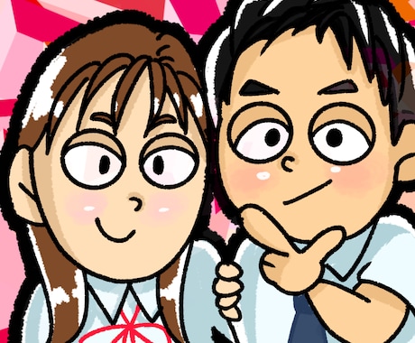 ペア似顔絵かきます お誕生日や記念、プレゼントなどにどうぞ！ イメージ2
