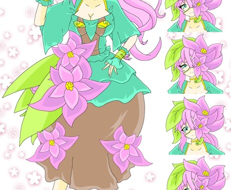 花の魔女（女の子）となっています 花の魔女（女の子）で、表情差分（４種）ありです。 イメージ1