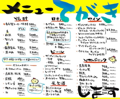 総販売260件◎料理・飲物メニュー筆ペンで書きます 筆文字ー焼肉・焼鳥・居酒屋・串・和のお品書ーフードやドリンク