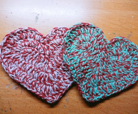 かぎ針で編めるハートのコースターの編み方教えます 可愛い形のコースターが編みたい方へ イメージ1