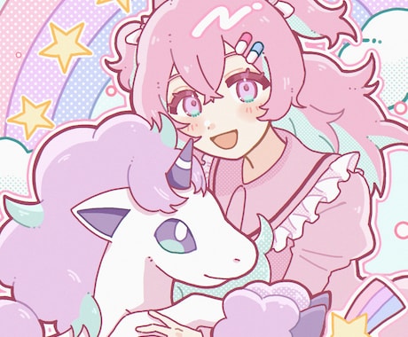 商用OK ポップで可愛い女の子のイラスト制作します イメージ1