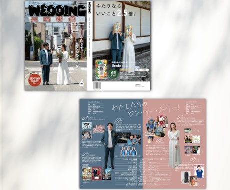 お二人だけのプロフィールブック作成します デザインもサイズもご希望通り！その想いを一緒に形にしましょう イメージ2