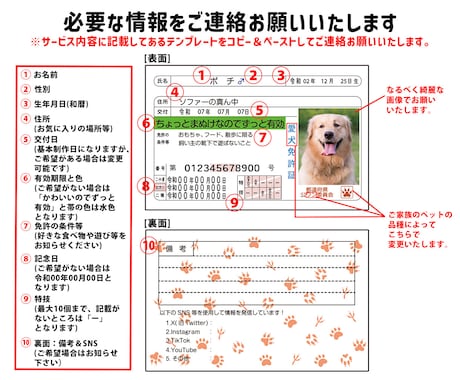 ペット免許証を最短3日で制作します 自社印刷だから安心＆スピード納品可能！ イメージ2