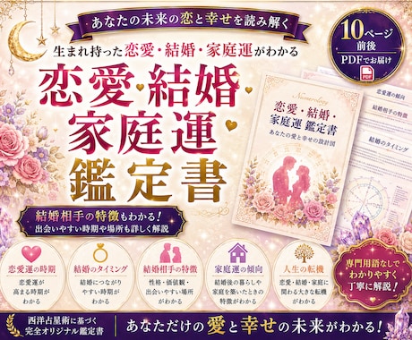 ホロスコープで人生設計図がわかる鑑定書を作成します 恋愛・結婚・家庭運のテーマを星から読み解きます イメージ1