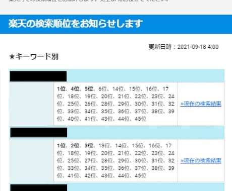 楽天市場 1ページ目獲得するキーワードを提供します 実績画像公開 商品名・キャッチコピーSEOワードをプレゼント イメージ1