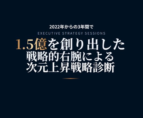 経営者限定 低単価から億超え次元上昇戦略診断します 29年の実戦知見と億超えのロジックでビジネスのバグを特定 イメージ1