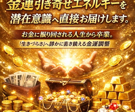 金運引き寄せエネルギーを潜在意識へ直接お届けします お金に振り回される人生から卒業。受け取れる自分へ金運調整施術 イメージ1