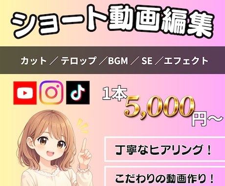 とことんこだわってショート動画を作成します 最短即日納品可！あなたのやりたいに寄り添う動画作り！ イメージ1