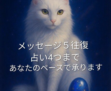 メッセージ５往復　質問4つまで占います お得！内容問わず占い４つまで。時間に縛られない鑑定です イメージ1