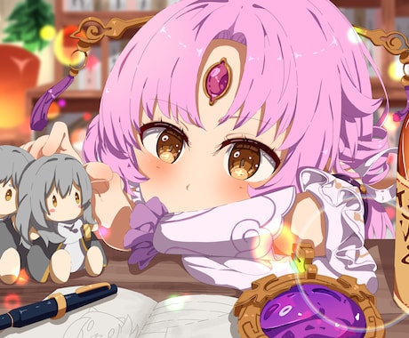 美麗で繊細、高彩度の一枚絵を描きます アニメ塗りによる細部までこだわった一枚絵を仕立てます イメージ2