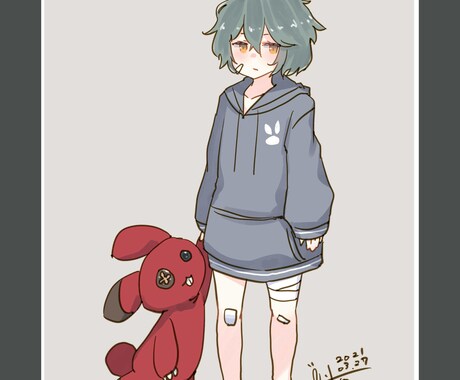 イラスト(全身)長方形ます かわいいキャラクターえお描きます！ イメージ1