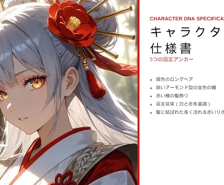 キャラクター仕様書を作成します ｜生成AIキャラクターの別人化を防ぎます イメージ1