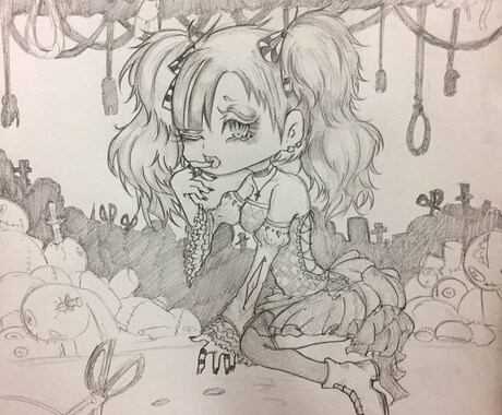 雰囲気重めなイラスト制作します 個人利用者様向けにお安くイラストを納品致します イメージ2
