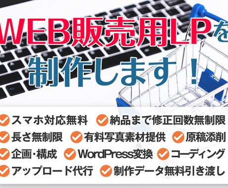 ネット販売用の高品質LPを制作します 無料サービス多数！デザインとコピーライティングで訴求力UP！ イメージ1