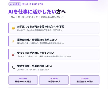 電話相談：AI活用の第一歩を一緒に考えます 経営のプロがAI活用を一緒に設計します イメージ2
