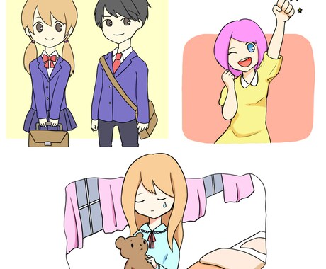 あなたのページをもっと華やかに☆挿し絵作成します HPやブログ、コラム記事など様々な場面で使えます☆ イメージ1