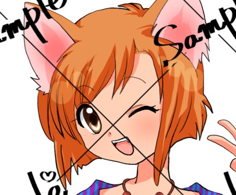 商用利用OK☆犬耳女の子のアイコン販売します SNS等で使用できる可愛いミニキャラアイコン★すぐ納品可 イメージ1