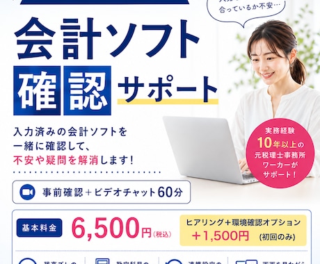 会計ソフトの確認サポートします 入力した帳簿を一緒に確認します イメージ1