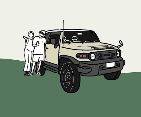 愛車を雰囲気そのままシンプル線画イラストにします イメージ1