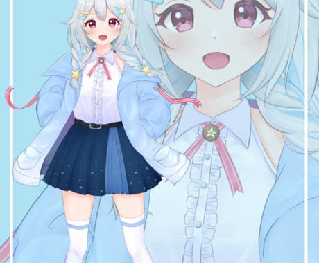 IRIAMや歌みたの立ち絵などを制作します キャラクターのコンセプトにそったデザインを心がけます！ イメージ2