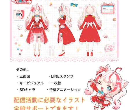 ふんわり可愛い☆Vtuber立ち絵を制作します 鬼納期対応☆キャラデザからパーツ分けまで一括お任せOK！ イメージ2