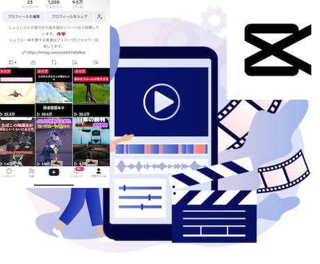 ショート動画のカットテキストが得意ます 普通の動画編集もできます！効果音も多少出来ます イメージ1