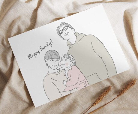 家族や友達のプレゼントに✨シンプルな似顔絵描きます おしゃれに飾れる♪結婚式・還暦祝い・誕生日ギフトに｜大人数◎ イメージ2
