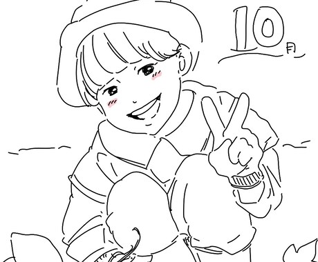 お写真から線画の似顔絵作成します ラフなタッチのシンプルな線画で気軽に使える似顔絵イラストです イメージ2