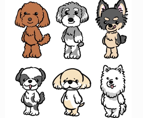 愛犬をポップなキャラクターイラストにします 1日で完成？！そっくりで可愛いキャラクターに大変身！