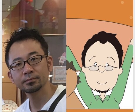 サザエさん風似顔絵描きます 白黒バストアップひとり分１５００円 イメージ2