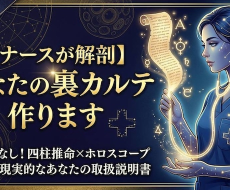 あなたの表の顔と裏の欲望2層の裏カルテを作ります 綺麗事なし！四柱推命×占星術で導きます！ イメージ1