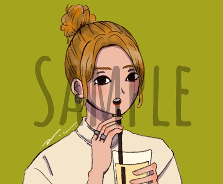 個性的で人と被らない、お洒落イラスト描きます お写真を元にイラストを作成いたします⭐︎アイコン画像等に！ イメージ1