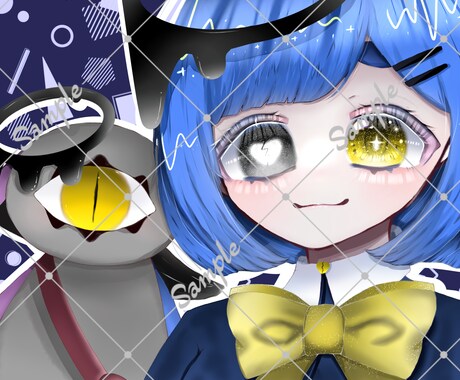 宝石みたいにきらきらkawaiiイラスト制作します //アニメ塗り//中性的な人物やkawaii雰囲気が得意です イメージ2