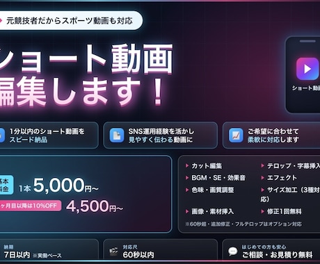 ショート動画編集します 元アスリートだから分かる見栄え最高の動画編集 イメージ1