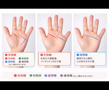 写真に線を入れて性格や運勢を丁寧に読み解きます 見えるからわかる手相鑑定。あなたの未来を導きます イメージ2