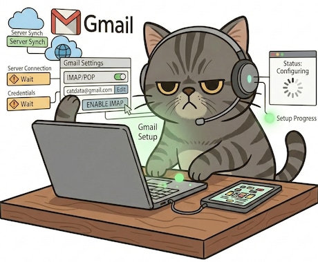 Gmailなどのメールを設定します メールが届かないを解決！メールサーバー設定をお任せください イメージ1