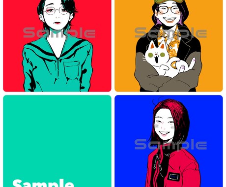 ポップで目を引く似顔絵描きます SNSのアイコン、プレゼント等にどうぞ！ イメージ2