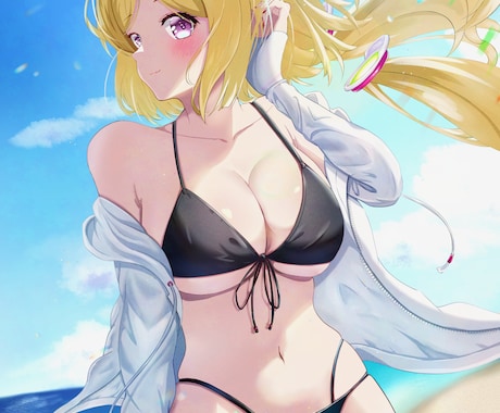 夏限定！！(6-8月)水着美少女イラスト描きます VTuber立ち絵・１枚絵・観賞用・グッズなどなんでもOK！ イメージ2