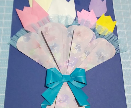 お花と着物ドレスのメッセージカード作ります ☆可愛いオリジナルの折り紙メッセージカードの贈り物☆ イメージ2